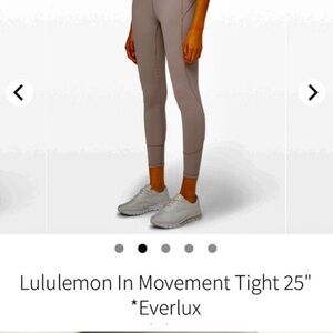 lululemon athletica Women's In Movement Tight 25" Leggings. Size 6